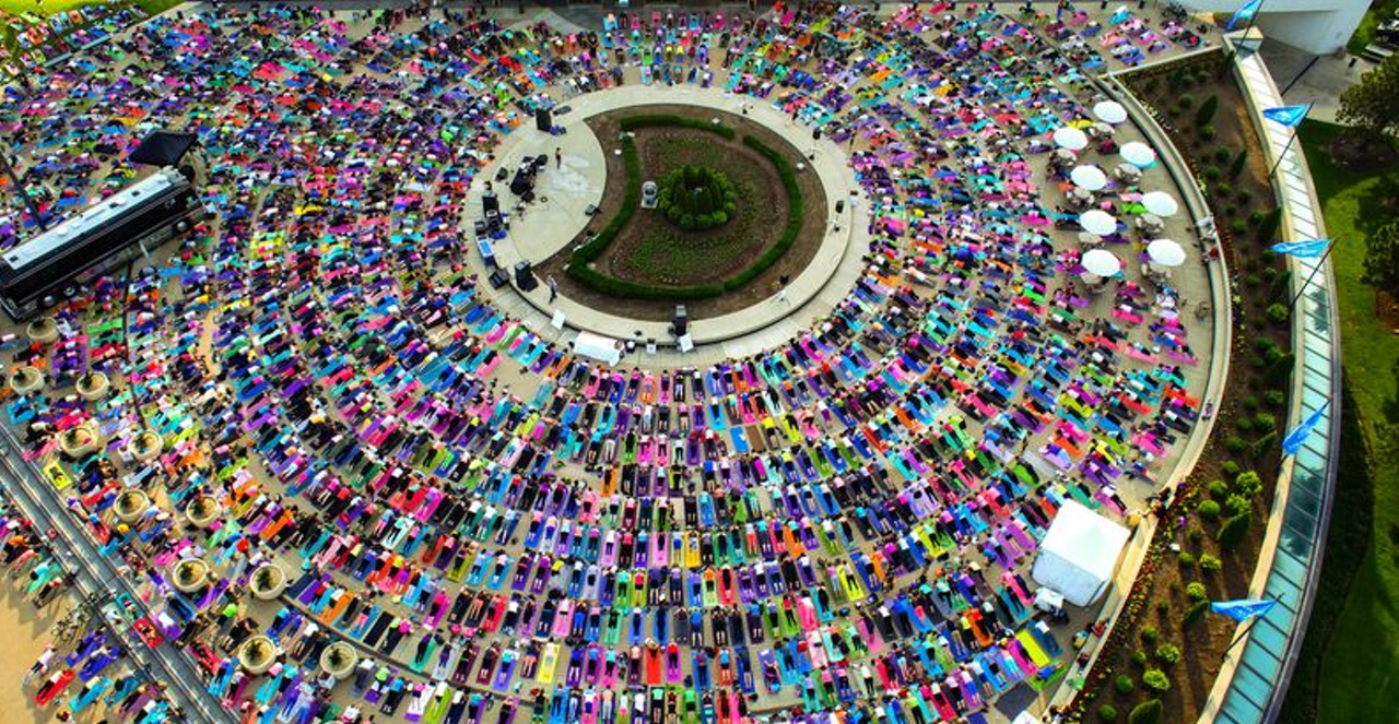 11 Awesome Aerial Photos of the Believe in CLE Yoga Event at the Rock Hall