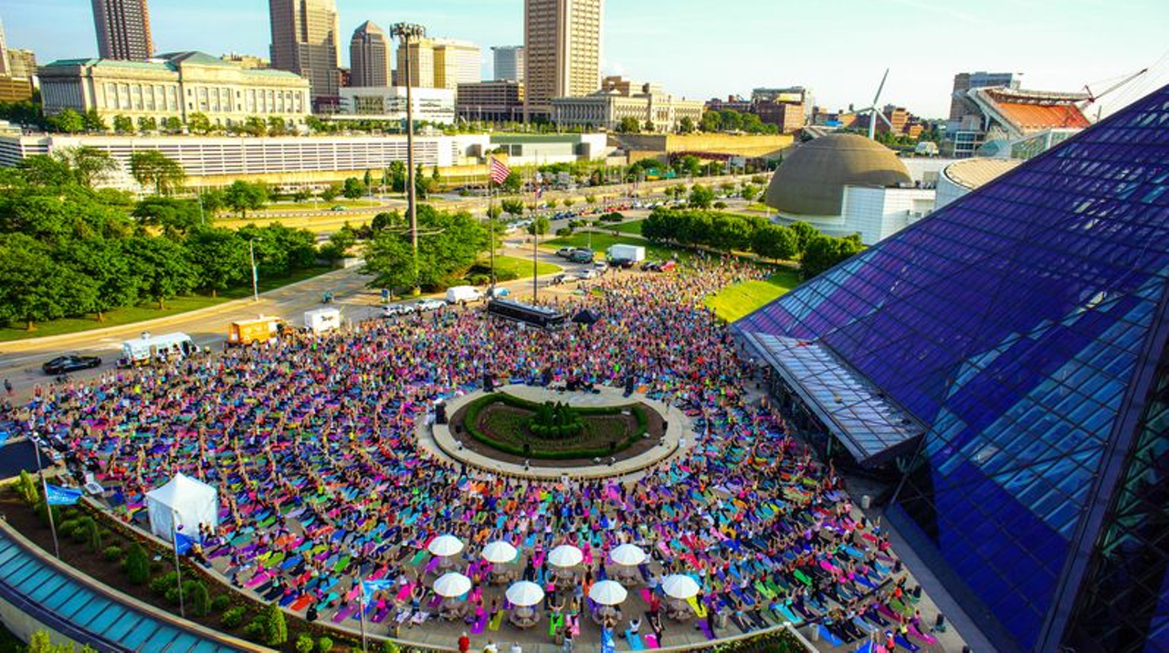 11 Awesome Aerial Photos of the Believe in CLE Yoga Event at the Rock Hall