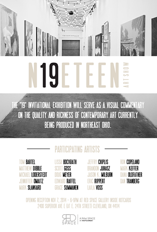 Image: "19" invitational exhibition curated by Dana Depew opening reception