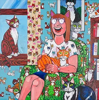 A piece by Cleveland artist George Kocar, currently on display at BAYarts