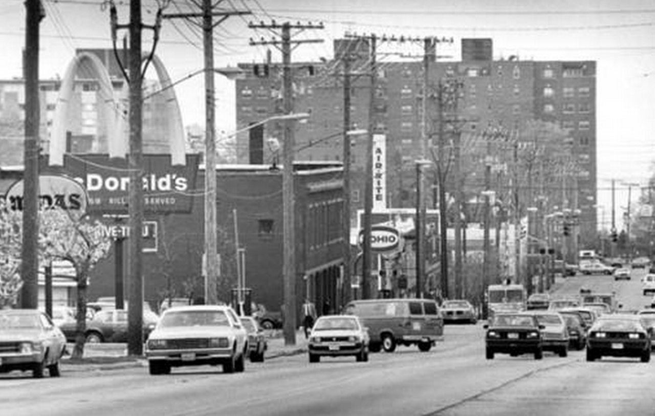 A view of West 117th St. looking toward the Detroit Ave. intersection, 1987.
