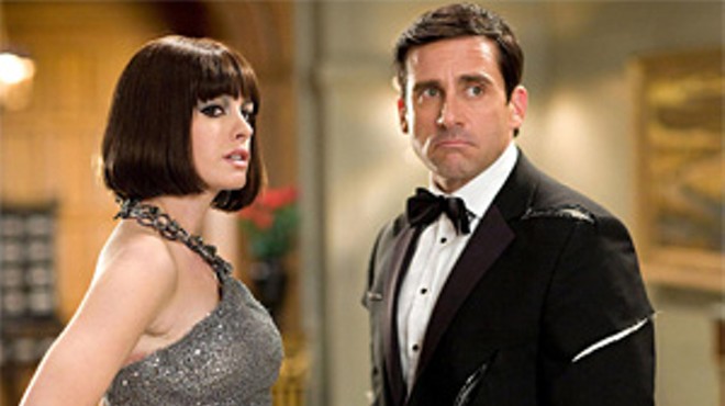 Better than a Bond Girl: Anne Hathaway gets smart with Steve Carell.