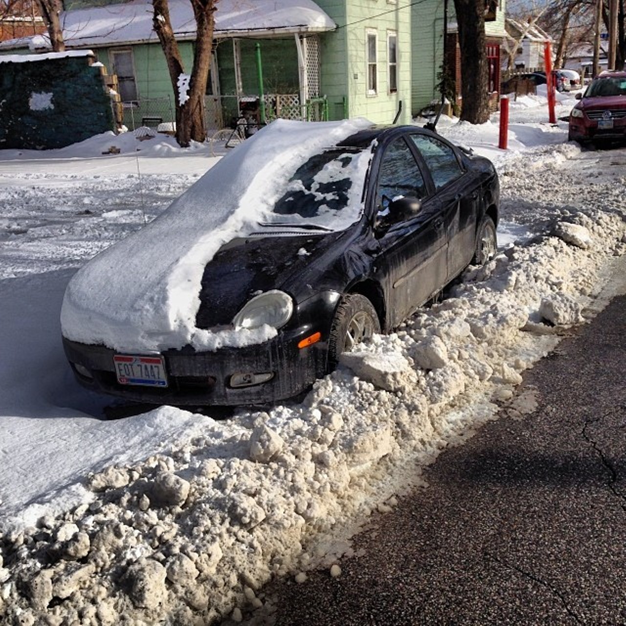 By digging out half of your car, then giving up and going back to bed.