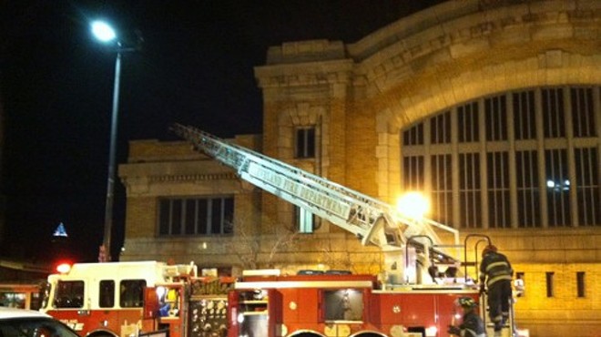 Cleveland firefighters respond to a fire at the West Side Market