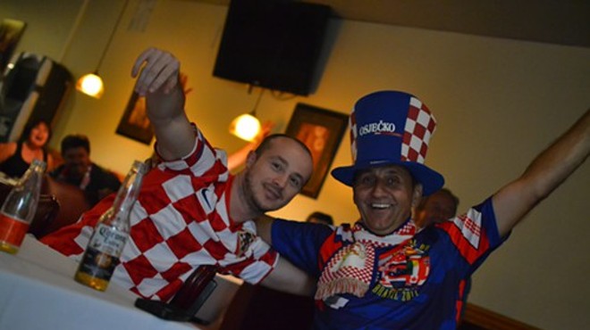 Croatia fans celebrate taking the lead against Brazil in the opening match of the 2014 World Cup