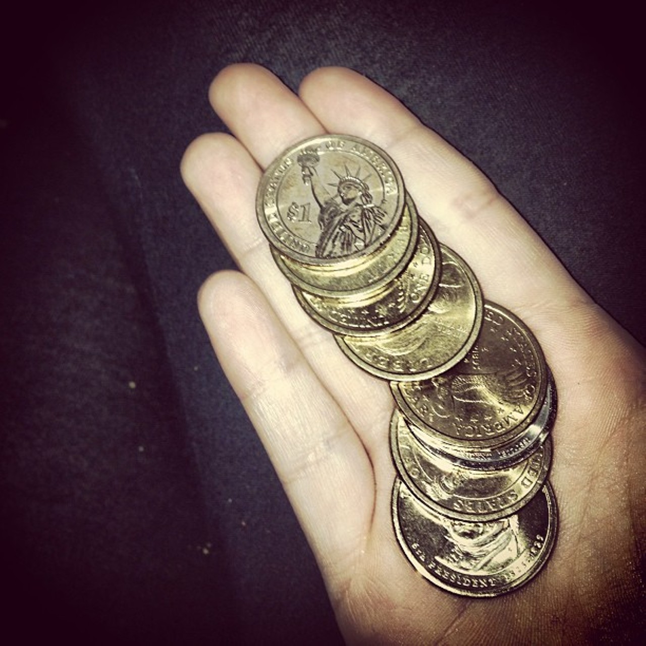 Did I really just get my change in all dollar coins ? #Clevelandprobz
