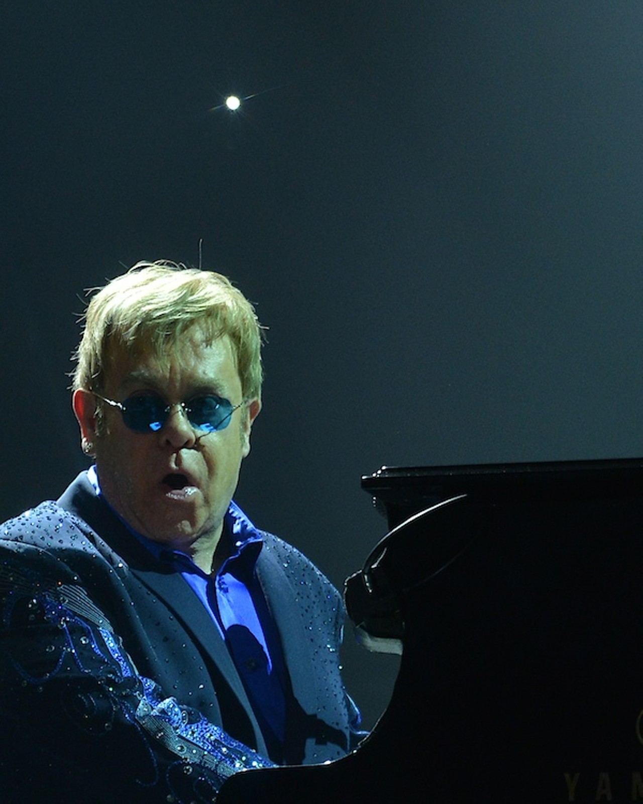 Elton John performing last night at the Covelli Center in Youngstown
