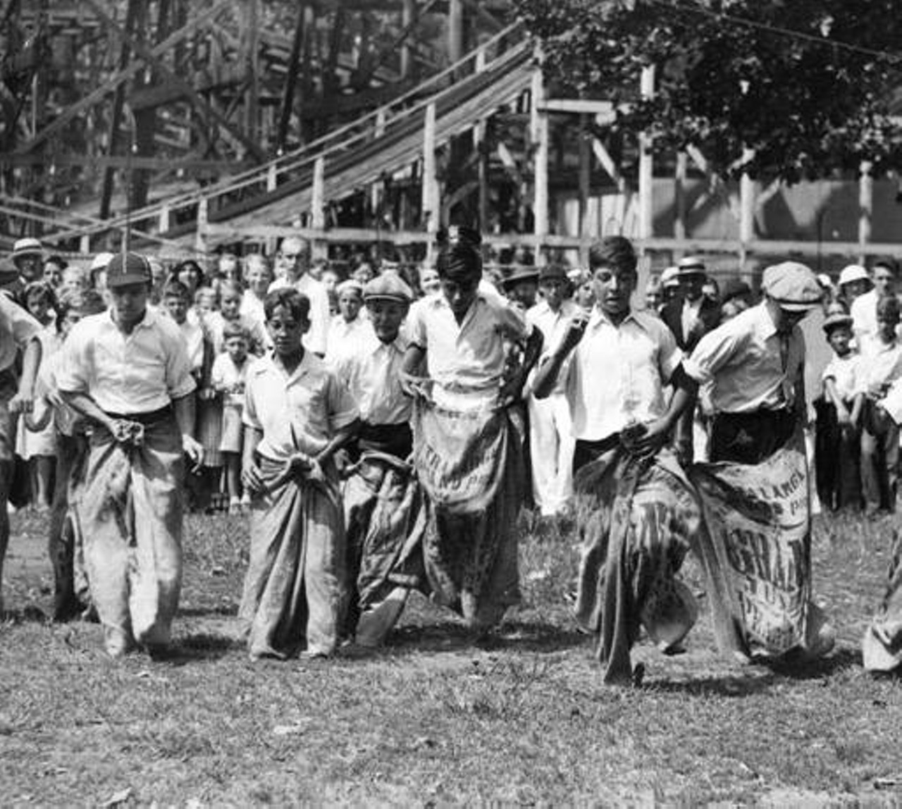 Euclid Beach potato sack races, 1934.
