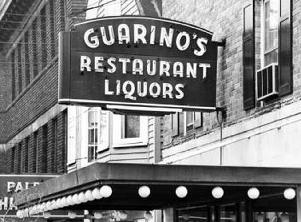 Guarino's restaurant sign, 1964.