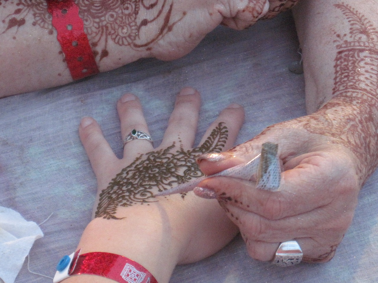 Henna tattoos abounded throughout the weekend.