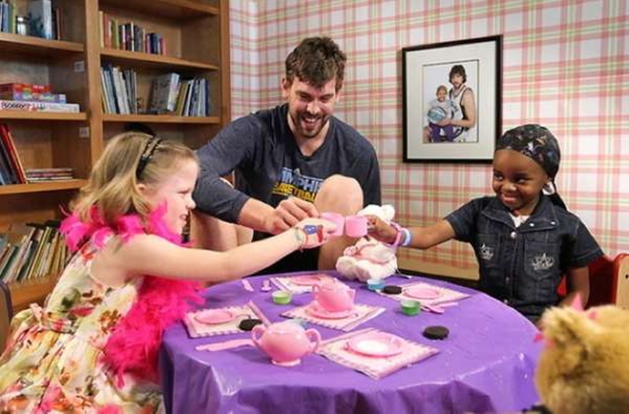 If nothing else, it's important to keep supporting former Ohio State standout Mike Conley. And to be clear, the above photo is Grizzlies' center Marc Gasol wih a toy tea set.
