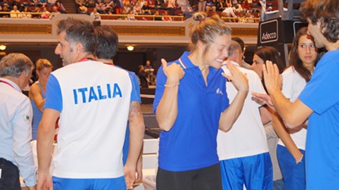 Italy's Karin Knapp, after her team's second win.