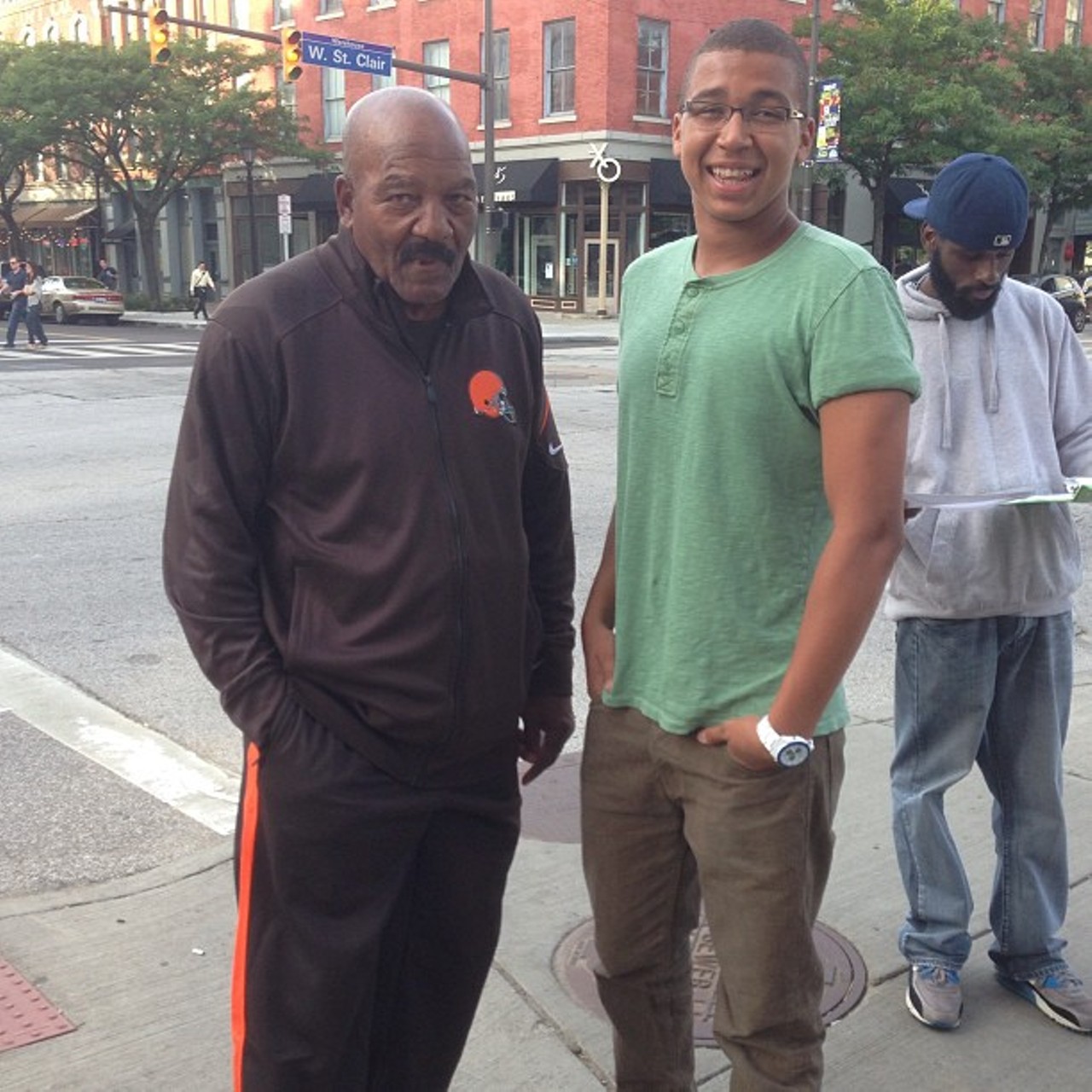 Just saw the legendary Jim Brown at Bar Louie, just nonchalantly walking down the street. No big deal or anything, just one of the first (and greatest) African-American football players that ever played for the Browns. This man STILL has records that are now around 50 years old that have YET to be broken. In other words, this man is SWAG ITSELF. #jimbrown #clevelandbrowns #browns #clevelandproblems