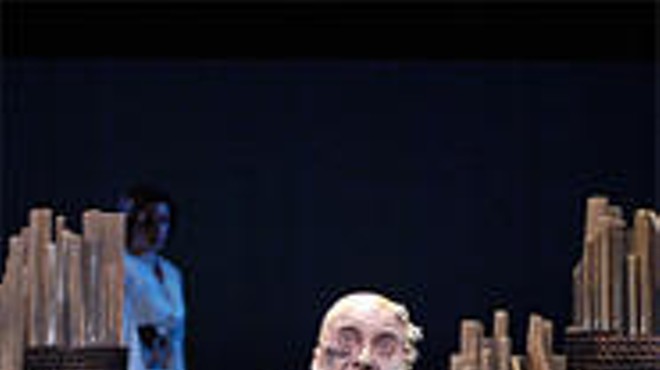 Lynn Robert Berg cuts a gothic figure as Caliban in Shakespeare's The Tempest.
