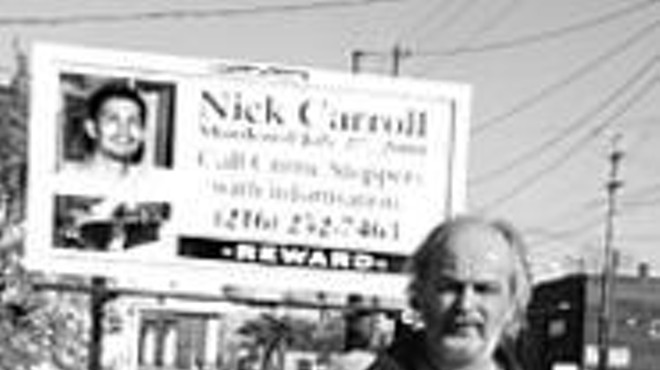 Michael Carroll hopes the billboards will trigger 
    someone's memory -- or conscience.