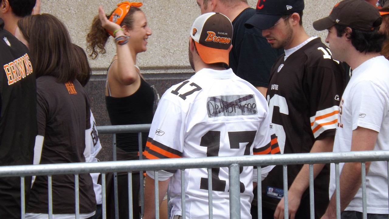 Not only did this guy's Braylon Edwards (2005-2009) jersey become obsolete in 2009, it became obsolete again after he altered it for another #17. Coming in at 35 years old, Jake Delhomme's window of relevance in Cleveland was never going to be long, but injuries made it even smaller. He threw two touchdowns and seven picks in the 2010 season.