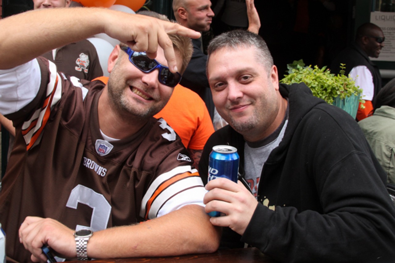 Photos of Clevelanders Celebrating Yesterday's Cleveland Browns Win on West 6th Street