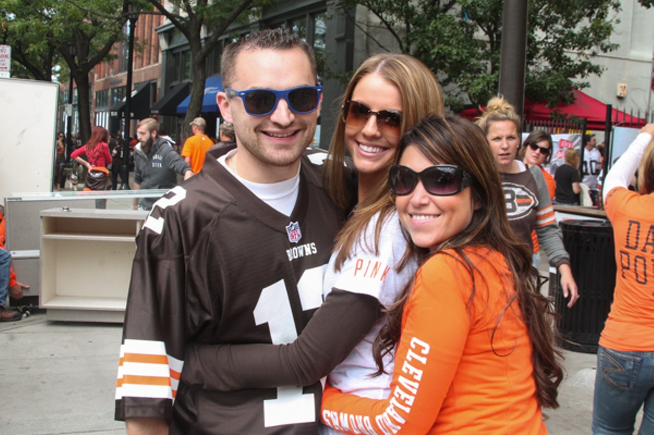 Photos of Clevelanders Celebrating Yesterday's Cleveland Browns Win on West 6th Street