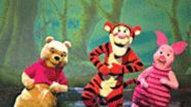 Pooh, Tigger, and Piglet have a contest to see who can stand on his left leg the longest (Thursday).