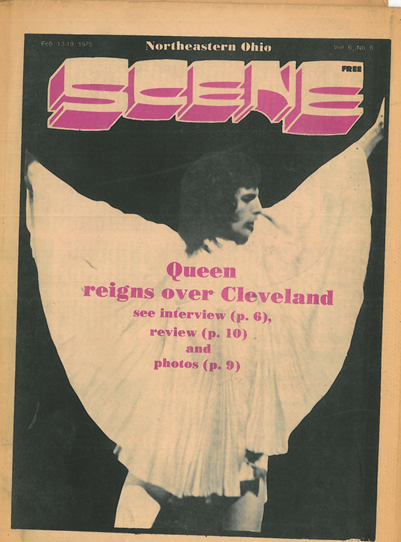 "Queen reigns over Cleveland," 1975.
