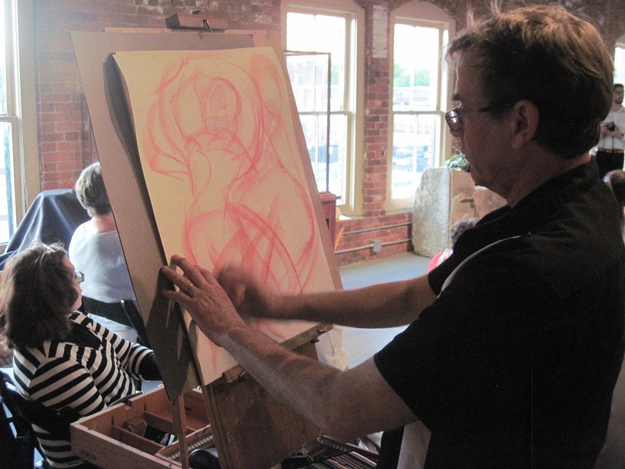 Several artists used easels during the event.