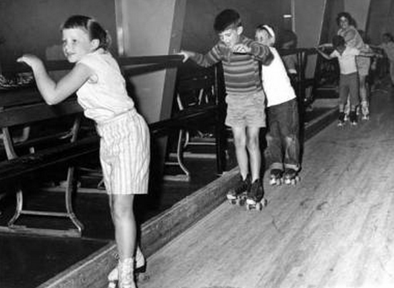 Skating at Rollercade in Cleveland Heights, 1963.