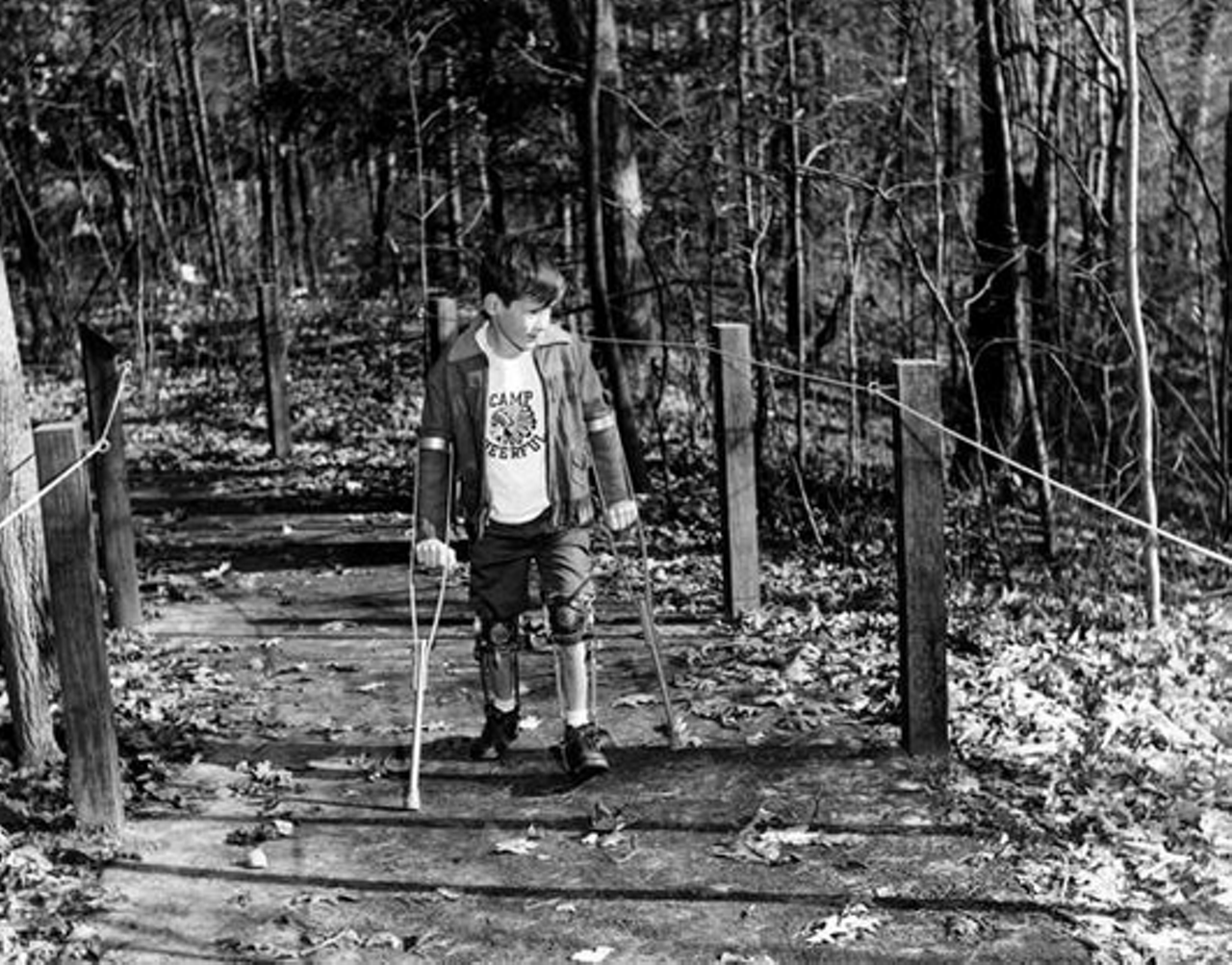 Taking a walk on the Camp Cheerful nature trail, 1975