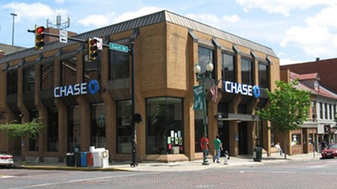The alleged sexual assault took place outside of this bank on Court Street last weekend.