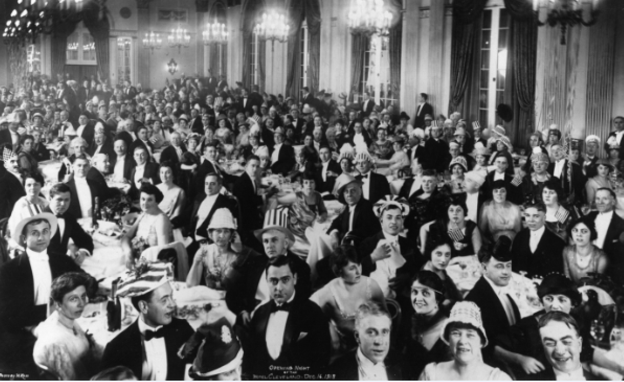 The celebration on opening night at Hotel Cleveland, 1918.