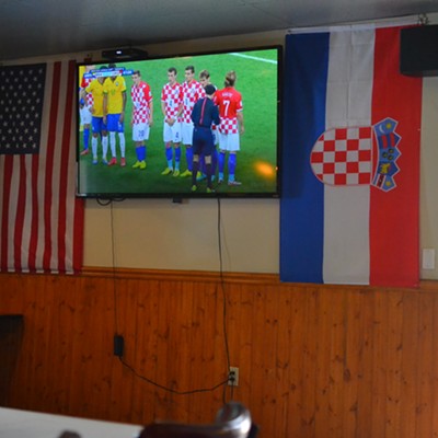 The main TV at High Point. Others watched at the bar.