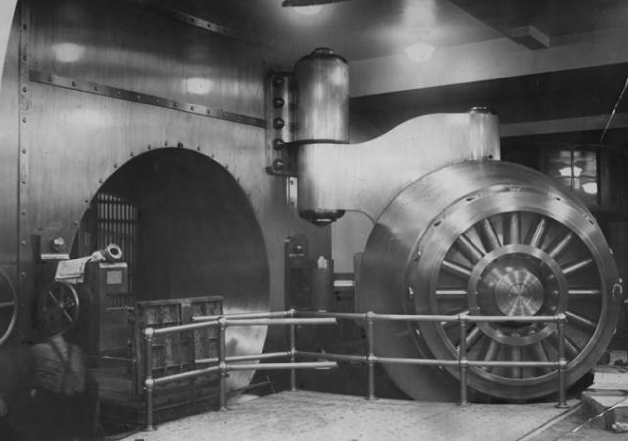 The vaults in the Federal Reserve Bank, 1923.