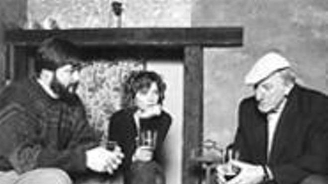 The Weir's John Kolibab (left), Meg Kelly, and Bernard Canepari get 
    their Irish up.