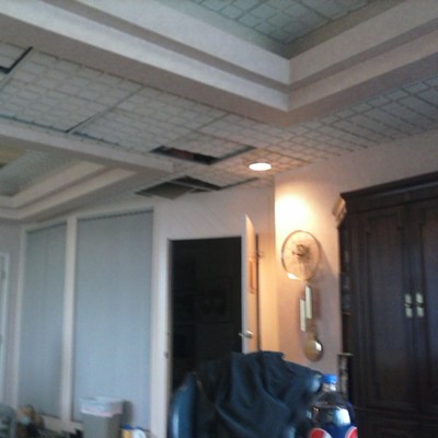 This picture, obtained from a Scene source, shows Jim Walsh's office directly after the raid. Heroin was kept in the ceiling, according to another source.