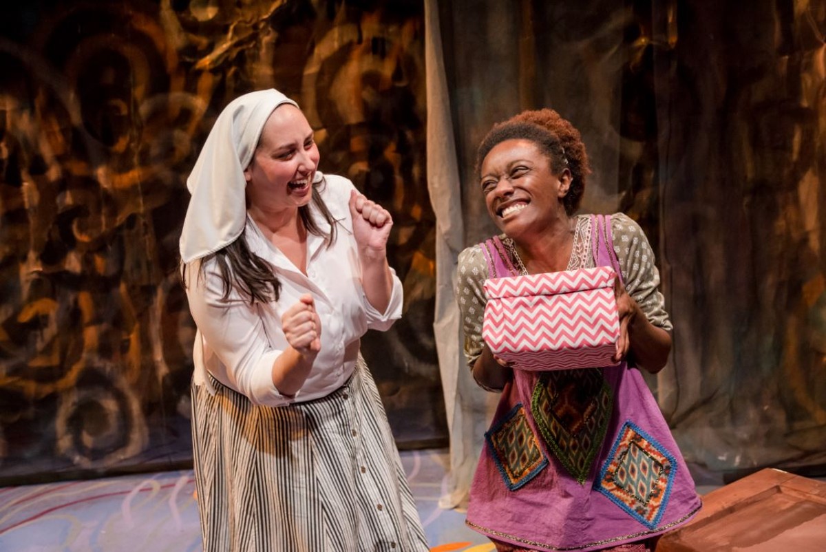 Samantha Cocco as “White Missionary” and India Pierre-Ingram as “The Black Girl.”