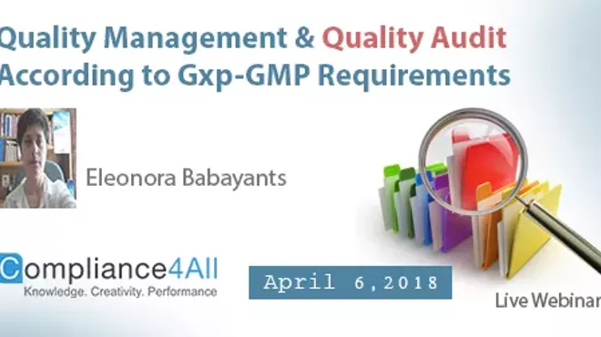 Image: Quality Audit According to Gxp-GMP Requirements 2018
