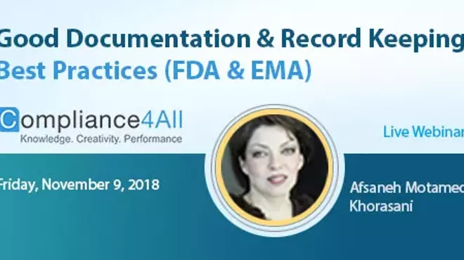 Image: Record Keeping Best Practices [FDA and EMA] Documentation
