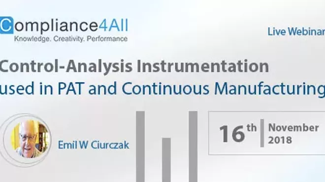 Image: Control-Analysis Instrumentation used in PAT Continuous [Manufacturing]