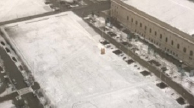 Some Class Act Drew a Huge Penis in the Snow This Morning in Downtown Cleveland