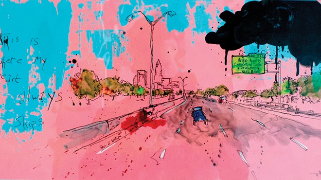 PTSD, by artist Dan Miller, records the scene of a frightening accident.