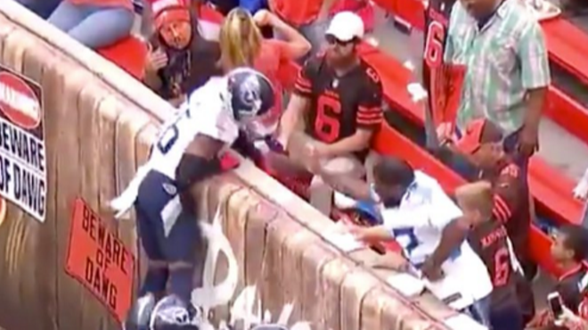 Browns Claim Man Who Wasn't at Game Poured Beer on Titans Player, Ban Him From Stadium