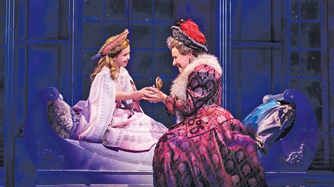Lila Coogan, left, is a constant bright spot in "Anastasia," now at Connor Palace.