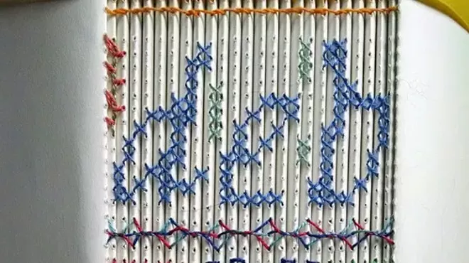 Image: An "Embroidered Binding" Sampler