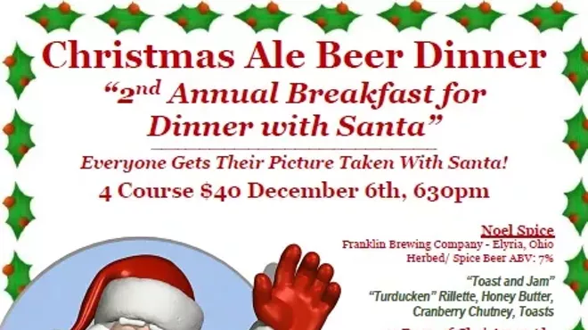 Image: 2nd Annual Christmas Ale Beer Dinner 4 Course $40 December 6th 6:30pm