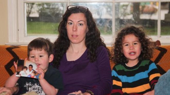 Elizabeth and her two sons in 2014.