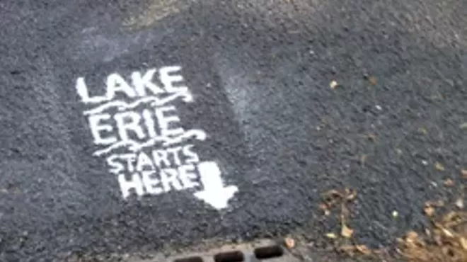 Image: Doan Brook Watershed Partnership Storm Drain Stenciling