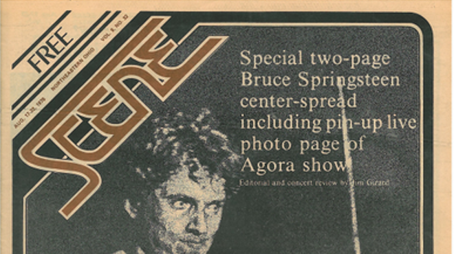 "Special two-page Bruce Springsteen center-spread including pin-up live photo page of Agora show," 1978.