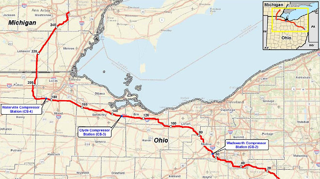 The NEXUS pipeline route