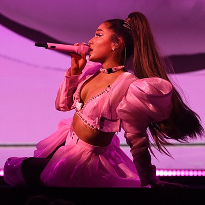 Because Ariana Grande wouldn't allow us to shoot last night's concert at the Q, we have this photo from the tour's opening night.