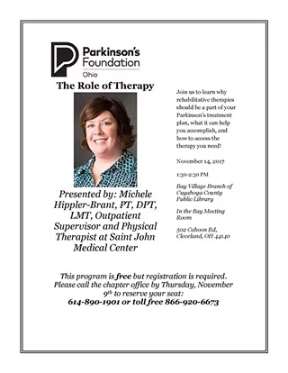 Image: The Parkinson's Foundation Ohio Presents: The Role of Therapy