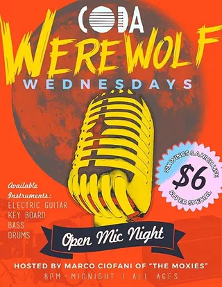Image: Werewolf Wednesdays Open Mic